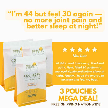 45 + FREE 15 Sachets - Rima Wellness Collagen Peptides Powder (Good for 60 days)
